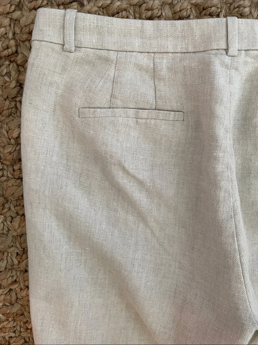 J.Crew Kaya Linen Blend Fully Lined Ivory Straight Leg Trousers Pants Size 6
